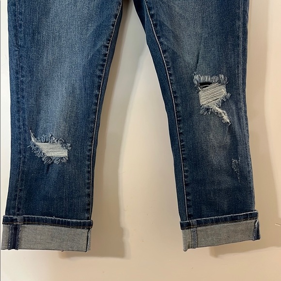 Judy Blue Medium Blue Distressed Ankle Jeans - Picture 4 of 11